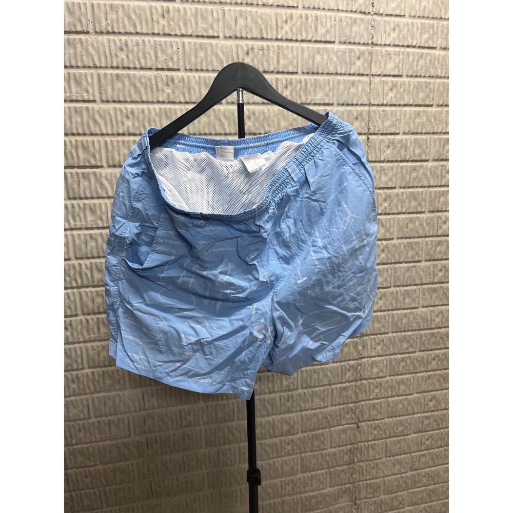 Columbia Sportswear Mens XL Light Blue Fishing Knot Print Mesh Lined Swim Trunks